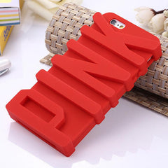 3D PINK Letter Soft Silicone Case for iPhone