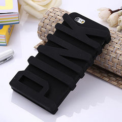 3D PINK Letter Soft Silicone Case for iPhone